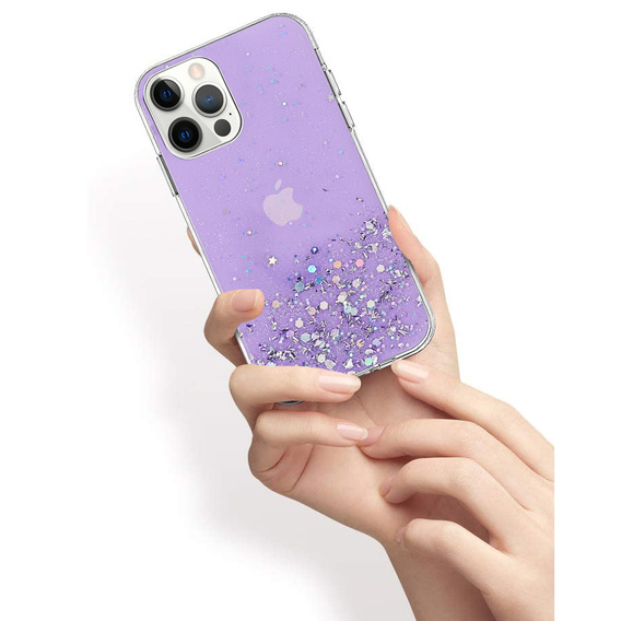 Θήκη για iPhone 13 Pro, Glittery, μωβ