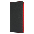Θήκη με πτερύγιο για Samsung Galaxy S25, Litchi Skin Grain, μαύρη
