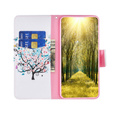 Θήκη με πτερύγιο για Xiaomi Redmi 12 4G, Wallet, colorful tree, λευκή