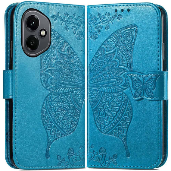 Θήκη με πτερύγιο για Honor 400 5G, Butterfly, μπλε