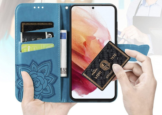 Θήκη με πτερύγιο για Motorola Edge 50 Neo / Motorola ThinkPhone 25, Butterfly, μπλε