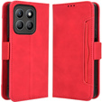 Θήκη με πτερύγιο για Motorola Moto G86 5G, Card Slot, κόκκινη