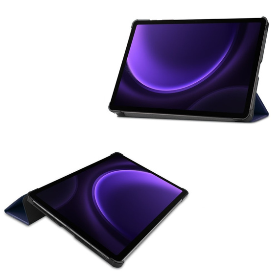 Θήκη για Samsung Galaxy Tab S9 FE, τρίπτυχη, σκούρο μπλε 