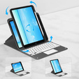 Θήκη + πληκτρολόγιο iPad 7/8/9 10.2 2021 / 2019 / 2020, Touchpad Pen Slot, μαύρη
