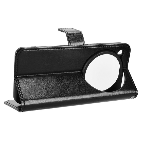 Θήκη με πτερύγιο για Xiaomi 15 Ultra, Crazy Horse Wallet, μαύρη