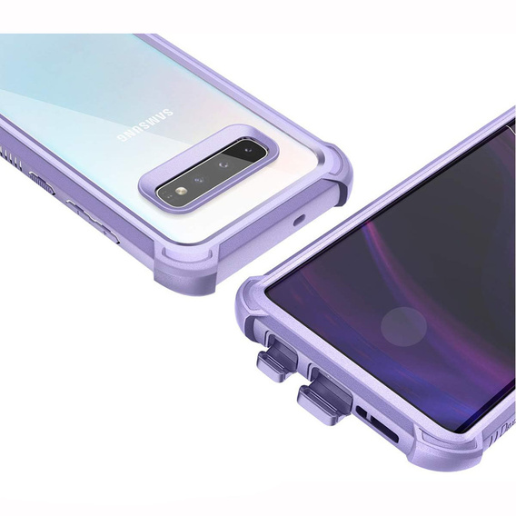 Θήκη για Samsung Galaxy S10 Plus, Dexnor Full Body Rugged, διαφανής / βιολετί