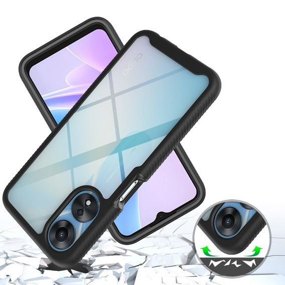 Θήκη για Oppo A78 5G, Shockproof, με μεμβράνη, μαύρη