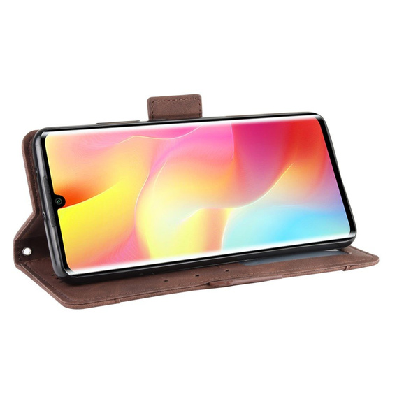 Θήκη με πτερύγιο για Xiaomi Mi Note 10 Lite, Card Slot, καφέ
