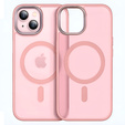 Θήκη για iPhone 15, για MagSafe, ERBORD Μatt Case, ροζ + Γυαλί οθόνης