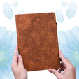 θήκη με πτερύγιο για Xiaomi Redmi Pad SE 11", flower, καφέ