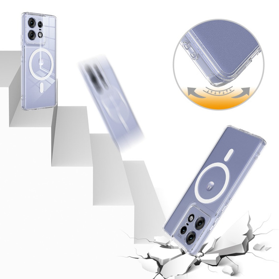 Θήκη για Motorola Edge 50 Pro, Fusion Hybrid, για MagSafe, διαφανής