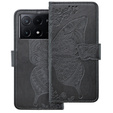 Θήκη με πτερύγιο για Xiaomi Poco X6 Pro 5G, Butterfly, μωβ