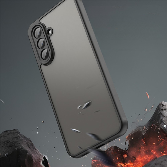 Ματ θήκη για Samsung Galaxy A17 5G, καπνιστή με μαύρες πλευρές