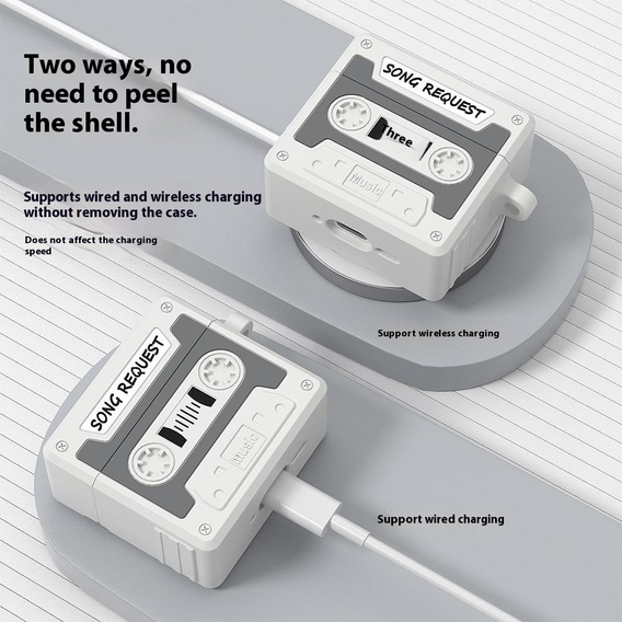 Ρετρό θήκη κασέτας σιλικόνης για Apple AirPods Pro 3