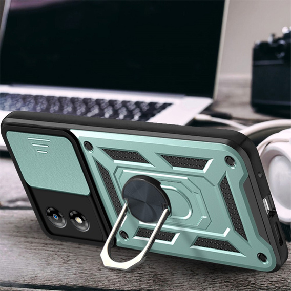 Θήκη για Motorola Moto E13, CamShield Slide, πράσινο