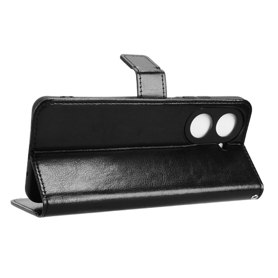 Θήκη με πτερύγιο για Xiaomi Redmi A5, Crazy Horse Wallet, μαύρη