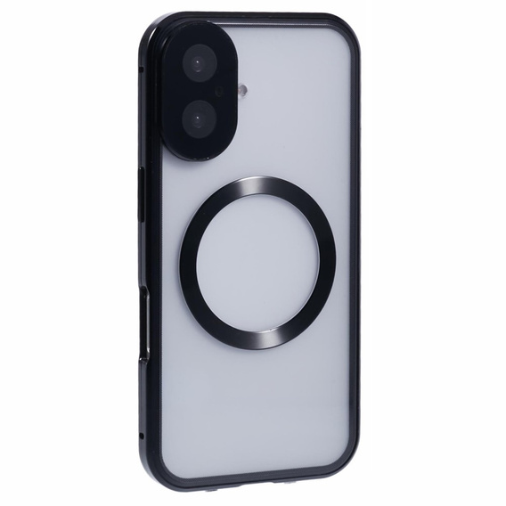 Μαγνητική θήκη MagSafe Dual Glass για iPhone 16, μαύρη