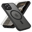 Θήκη για iPhone 12 Pro Max, για MagSafe, ERBORD Μatt Case, μαύρη + Γυαλί οθόνης