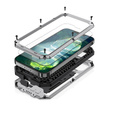 Θήκη για iPhone 13 Mini, R-JUST CamShield Slide, θωρακισμένη, ασημένια / μαύρη