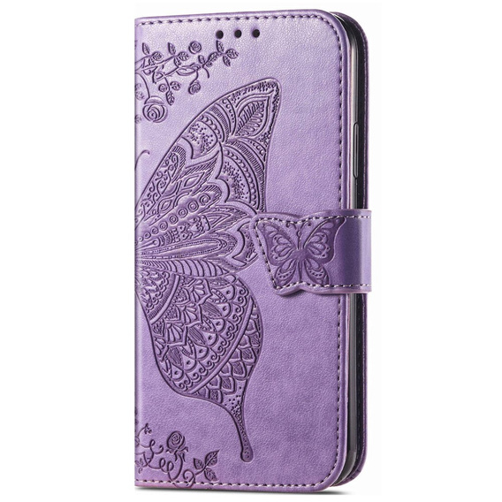 Θήκη με πτερύγιο για Xiaomi Poco F5, Butterfly, μωβ