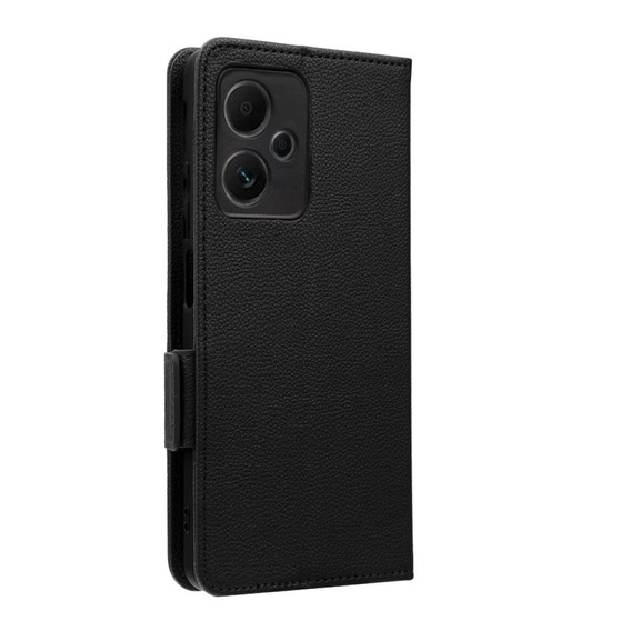 Θήκη με πτερύγιο για Xiaomi Redmi Note 12 5G / POCO X5 5G, Wallet Litchi Magnet, μαύρη