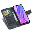 Θήκη με πτερύγιο για Xiaomi Redmi 9, Butterfly, μαύρη