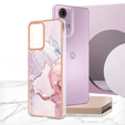Προστατευτική θήκη για Motorola Moto G24 / G24 Power / G04, Marble Slim Case, ροζ