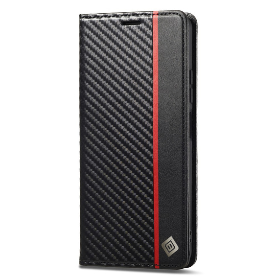 Θήκη με πτερύγιο για Xiaomi Redmi Note 13 Pro 4G / Xiaomi Redmi Note 14S / Xiaomi Poco M6 Pro 4G, Carbon LC.IMEEKE, μαύρη