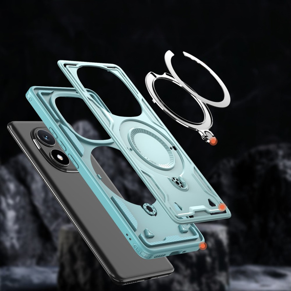 Θήκη για Xiaomi Redmi Note 14 Pro 5G /  Poco X7 5G, Στρατιωτικό MagSafe, μπλε + γυαλί 9H