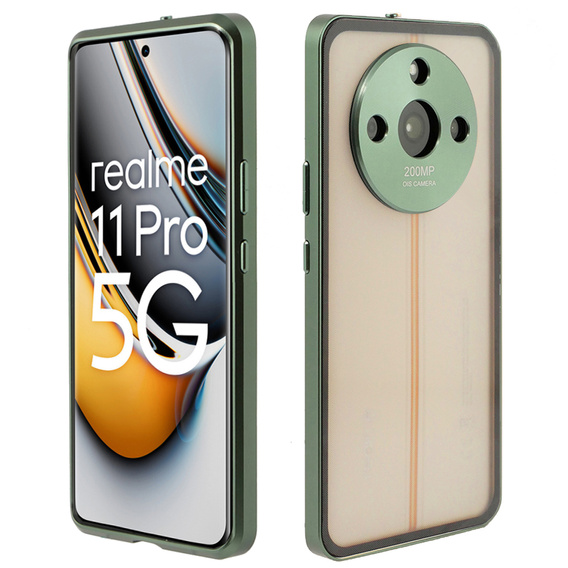 Θήκη για Realme 11 Pro 5G / Pro+ 5G, Frame Case, πράσινη