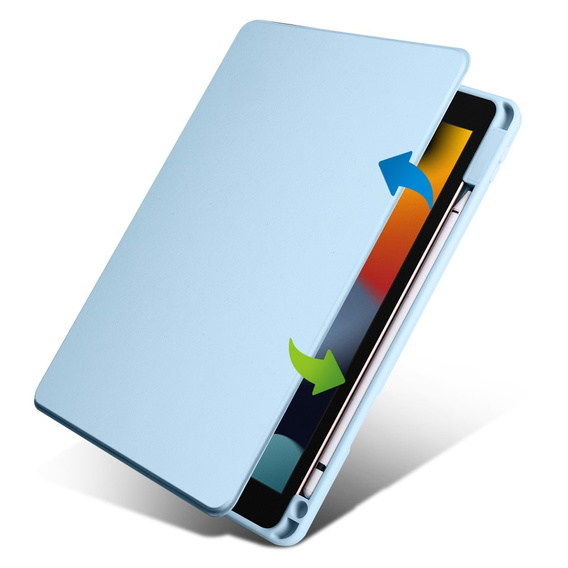 Θήκη για iPad 10.2" 2021/2020/2019 (9/8/7 gen.), με υποδοχή γραφίδας, περιστρεφόμενη κατά 360°, μπλε