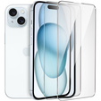 2x Μετριασμένο γυαλί για iPhone 15 Plus, ERBORD 9H Hard Glass στην οθόνη