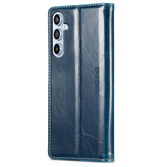 Θήκη με πτερύγιο για Samsung Galaxy A54, ERBORD Waxy Wallet, μπλε