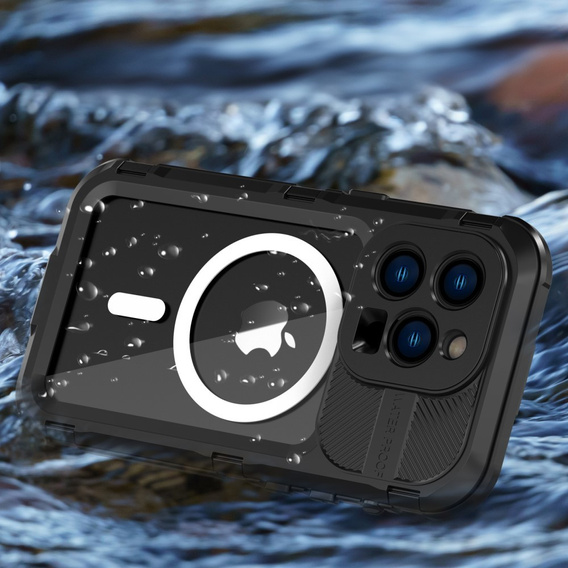 Αδιάβροχη θήκη IP68 για iPhone 14 Pro, SHELLBOX MagSafe, μαύρη