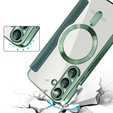 Θήκη με πτερύγιο για Samsung Galaxy S25, RFID Wallet MagSafe CamShield, πράσινη