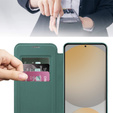 Θήκη με πτερύγιο για Samsung Galaxy S24 FE, RFID Wallet MagSafe CamShield, πράσινη