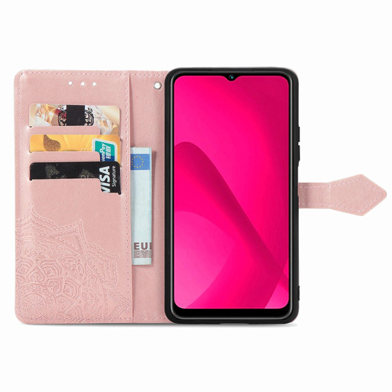 Θήκη με πτερύγιο για T Phone 2 5G, Mandala, ροζ