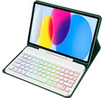 Θήκη με φωτιζόμενο πληκτρολόγιο bluetooth για iPad 10.9 2022 (10 gen.), πράσινη