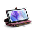 θήκη CASEME για Samsung Galaxy A55 5G, RFID Leather Wallet, με λουράκι ώμου, κόκκινη