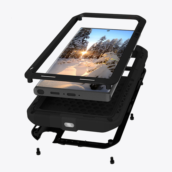 Love Mei Θήκη για Samsung Galaxy S23 Ultra, armored without glass, λευκή