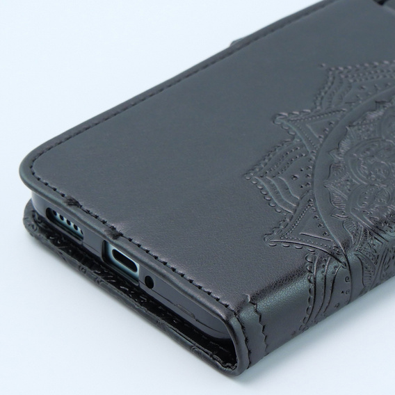 Θήκη με πτερύγιο για Xiaomi 13T / 13T Pro, Mandala, μαύρη