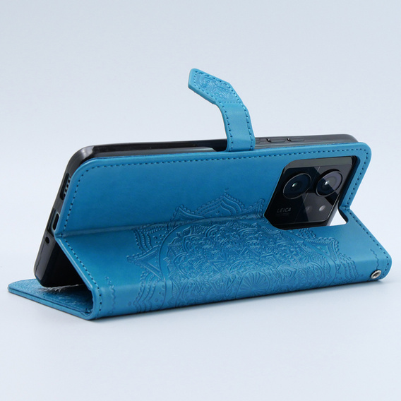 Θήκη με πτερύγιο για Xiaomi 13T / 13T Pro, Mandala, μπλε