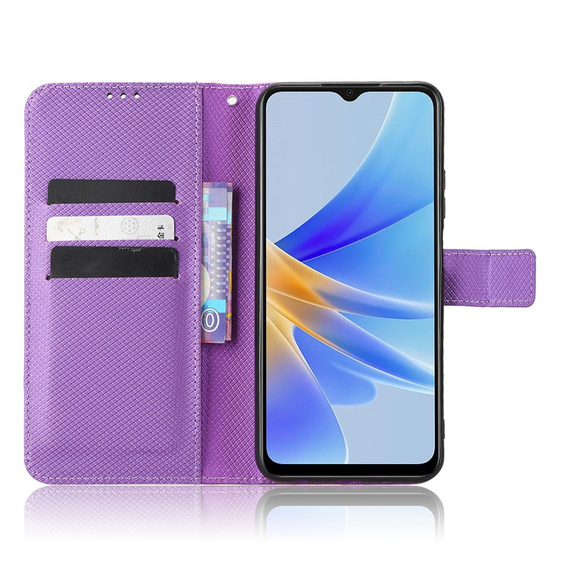 Θήκη με πτερύγιο για Oppo A17, Wallet Smart Magnet, μωβ