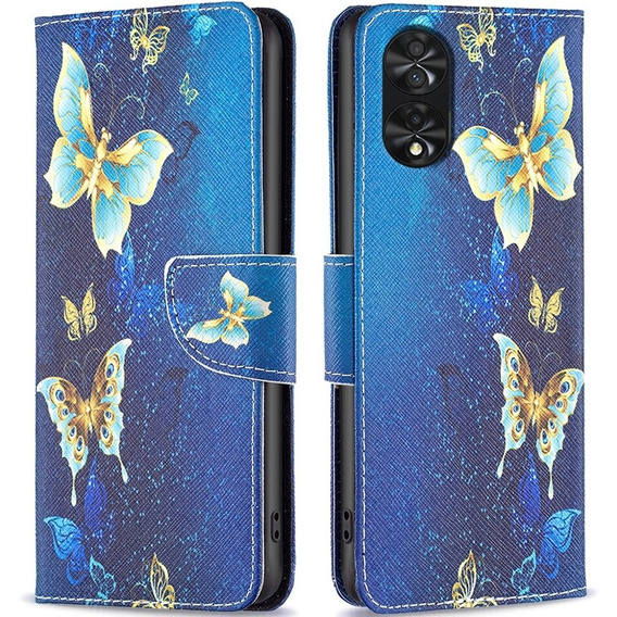 Θήκη με πτερύγιο για TCL 40 NxtPaper, Wallet, Butterflies μπλε