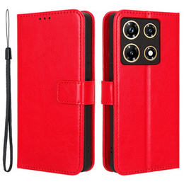 Θήκη με πτερύγιο για Infinix Note 30 Pro 4G, Crazy Horse Wallet, κόκκινη