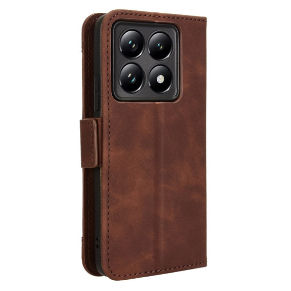 Θήκη με πτερύγιο για Xiaomi 14T, Card Slot, καφέ