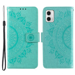 Θήκη με πτερύγιο για Motorola Moto G73 5G, Mandala Flower, πράσινη