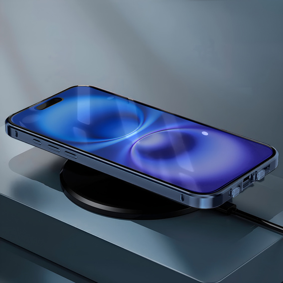 Μαγνητική θήκη MagSafe Dual Glass για iPhone 16, μπλε