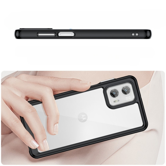 Θήκη για Motorola Moto G73 5G, Fusion Hybrid, διαφανής / μαύρη