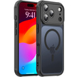 Ματ θήκη για iPhone 17 Pro Max, για MagSafe, με προστασία κάμερας, μαύρο